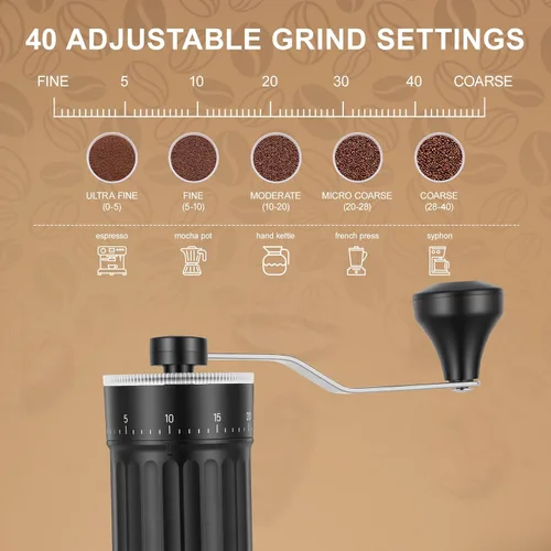 Vista 3 de Mini molinillo de café manual con rebabas cónicas de cerámica