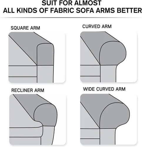 Vista 4 de vctops 4 fundas elásticas para reposabrazos de color sólido, antideslizantes, para sillas, sofá, sillón, fundas para sofá reclinable con pasadores