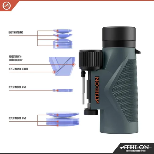 Vista 5 de Athlon Optics, Midas, prismáticos, 8 x 42 parte superior de cristales de baja dispersión