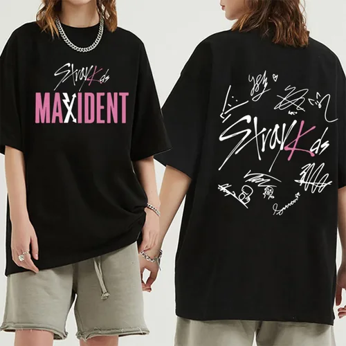 Vista 2 de Xkpopfans Kpop SKZ Straykids Maxident Merch - Camiseta unisex Felix Minho