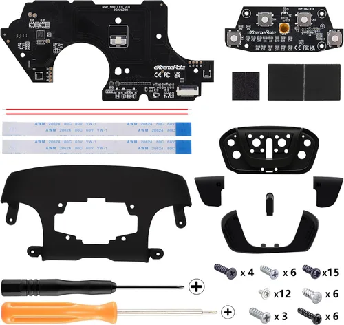 Vista 11 de eXtremeRate Back Buttons Attachment for Nintendo Switch Pro Controller, Clear Black Back Paddles Programable RISE4 Remap Kit for Switch Pro