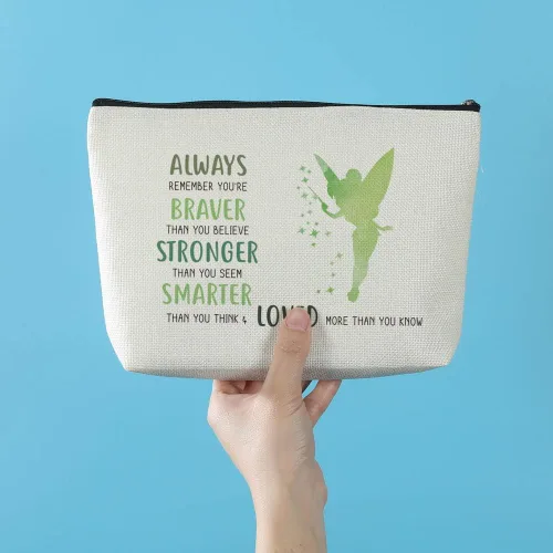 Vista 2 de Azteoiz Regalos inspiradores para mujeres, bolsa de maquillaje con cremallera para mujeres y niñas, You Are Braver Stronger Smarter Than You Think