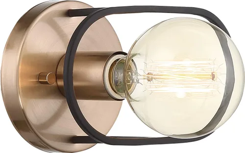 Vista 7 de Nuvo Lámpara de chasis 60/6641, mini colgante de 1 litro, acabado de latón cepillado de cobre