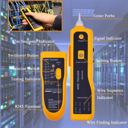 Vista 4 de LEATBUY CAT5 Crimper Tool Kit for RJ45/CAT6 Professional Network Crimping Set Wire Connector Stripper Cutter, Computer Maintenance Lan Punch Down