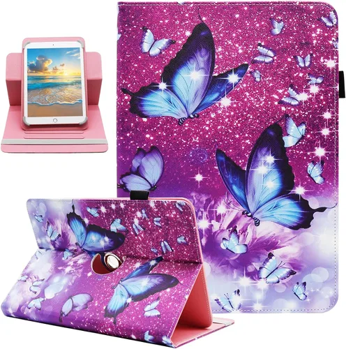 Vista 14 de Funda universal para tablet Android de 7 y 8 pulgadas, Dluggs de piel sintética, con soporte giratorio de 360 grados y múltiples ángulos