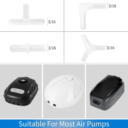 Vista 5 de AQUANEAT Conector de tubería para aerolíneas de acuario, conector de bomba de aire para peces, plástico, 40