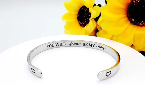 Vista 242 de Pulseras inspiradoras para mujer, joyería de acero inoxidable, con refranes, pulsera motivacional con mensaje oculto, pulseras grabadas para mejor