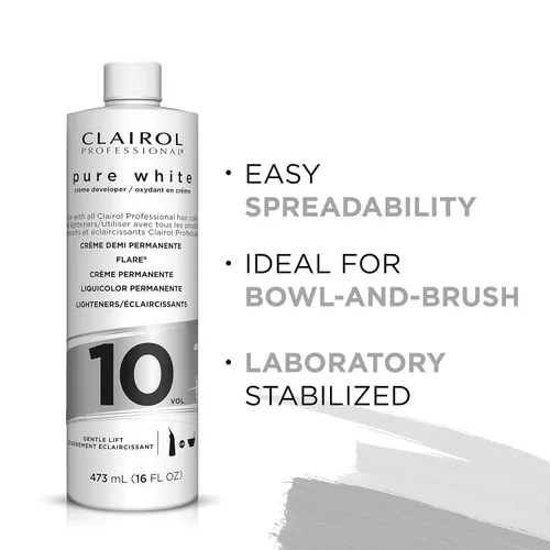 Vista 7 de Clairol Professional Pure White 10 Volume Hair Developers for Lightening & Gray Coverage