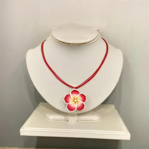 Vista 8 de Dearanswer - Juego de collar de flores, aretes colgantes, collar de cuerda de cera, dulce y elegante joyería para mujer