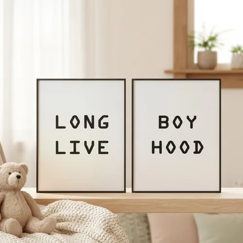 Vista 3 de LONG LIVE BOYHOOD - Póster decorativo para pared, letrero decorativo para habitación de niños y niñas, decoración moderna para dormitorio de niños