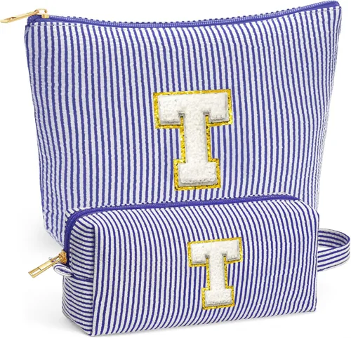 Vista 36 de Set de Bolsos de Maquillaje de Viaje - Bolso Inicial de Aseo de Viaje, Bolso de Cosméticos Portátil Bolso de Maquillaje de Viaje con Artículos Azul