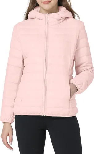 Vista 3 de Wantdo - Chaqueta de plumón con capucha para mujer, corta, ultraligera y plegable