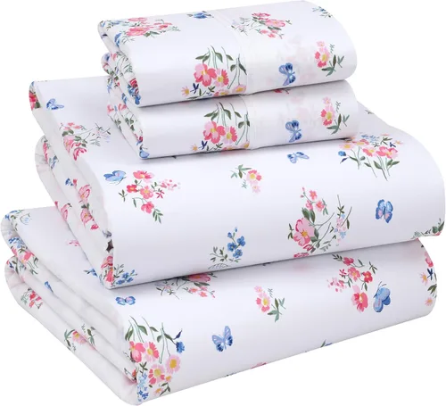Vista 10 de RUVANTI Sábanas de percal 100% algodón, tamaño individual, anual Fresco fresco, bolsillo profundo de 16 pulgadas, suave, transpirable y duradero