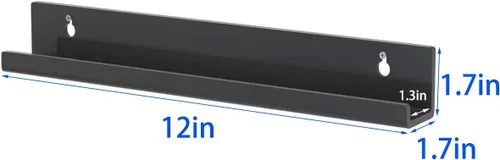 Vista 3 de NIUBEE Soporte de pared de acrílico para discos de vinilo (montaje perforado, negro)