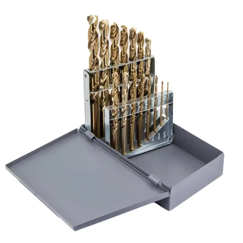 Vista 18 de Drill America Juego de 8 brocas de mango reducido de cobalto m42 en caja de metal (9/16" - 1" x 16ths), serie D/ACO