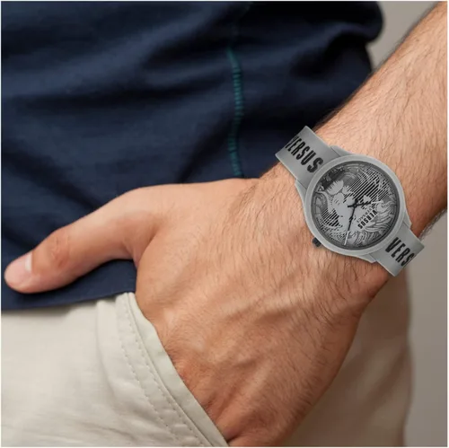 Vista 4 de Versus Versace Domus Collection Reloj para hombre con correa de silicona ajustable deportiva