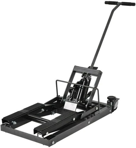 Vista 4 de Goplus - Elevador / gato hidráulico de tijera, para motocicleta, todoterreno, cuatriciclo, moto, 1.500 lbs, Negro