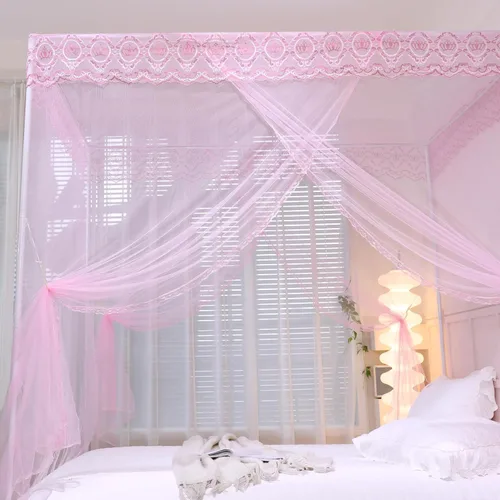 Vista 8 de naturetalk Dosel para Cama, Red de Cortina de Cama de Princesa para Niñas y Adultos, Red de Cúpula de Encaje Rectangular de Tres Puertas