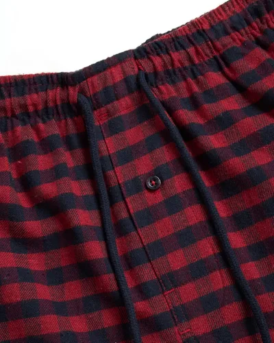 Vista 4 de U.S. Polo Assn. Conjunto de pijama para hombre, camiseta de manga larga de punto gofre de 3 piezas, pantalones de franela y pantalones cortos