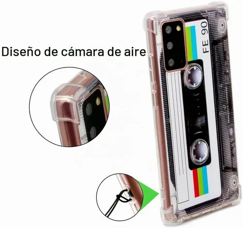 Vista 2 de FAteamll Funda para Galaxy Note 20 con esquinas reforzadas TPU suave parachoques retro cassette cinta caso compatible con Samsung Galaxy Note 20