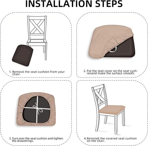 Vista 4 de Fundas de asiento cuadradas para silla de cocina con diseño floral de hojas de calabaza de otoño, de 16.9 pulgadas, dos piezas, funda de cojín