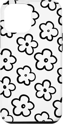 Vista 24 de Funda para iPhone 11 Pro Max con diseño de flores silvestres en blanco y negro