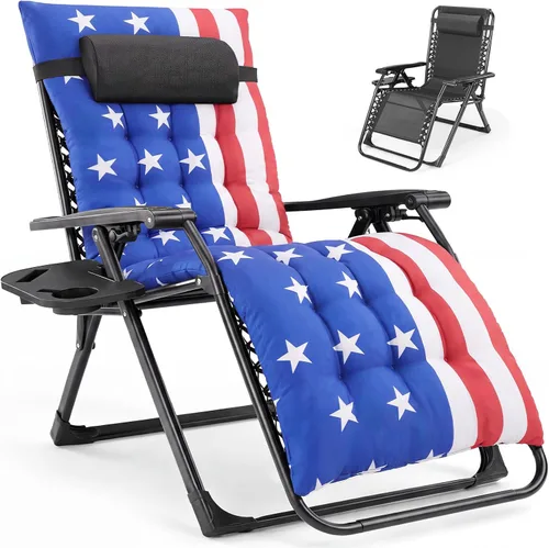 Vista 17 de NEWBULIG Silla de gravedad cero, reclinable plegable para patio con Oscuro