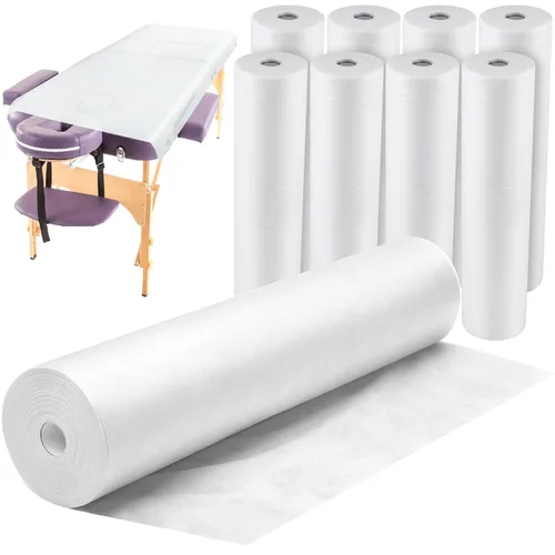 Vista 9 de Tudomro 1 rollo de sábanas desechables no tejidas cubiertas de papel para mesa de masaje, sábanas de masaje de tela no tejida, cubierta de cama