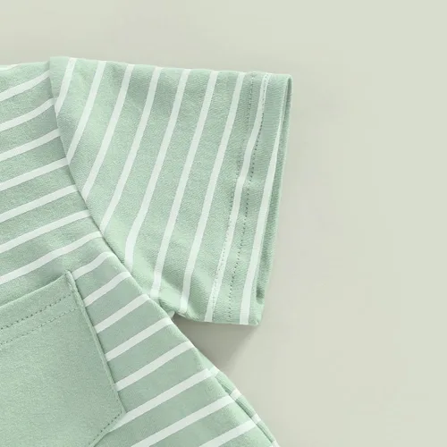 Vista 8 de Mubineo Conjunto de camiseta de verano para bebé y niño, camiseta de manga corta