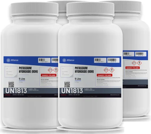 Vista 8 de Alliance Chemical Copos de hidróxido de potasio KOH - 5 libras - Base fuerte, agua de lejía, copos de soda cáustica - 90% de pureza