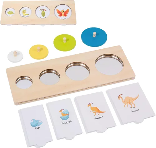 Vista 8 de Juguetes Montessori para bebés de 6 a 12 meses, rompecabezas con forma de madera para niños pequeños de 1 a 3 años, rompecabezas jumbo con perilla
