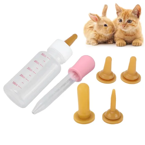 Vista 2 de Botella pequeña para enfermería de mascotas, kit de biberón de lactancia para mascotas, suministros de enfermería para perros, línea de escala