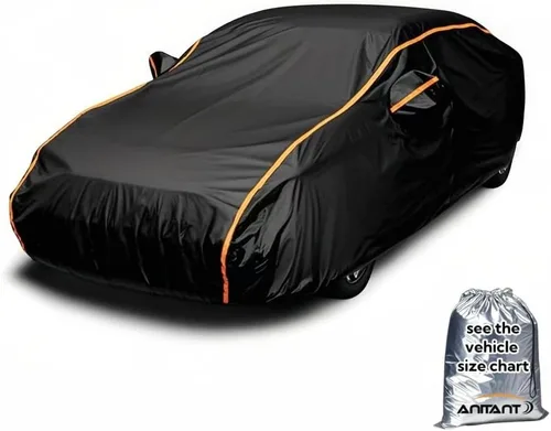 Vista 9 de Funda impermeable para automóvil deportivo, súper ligera, para todo tipo de clima, resistente a los rayos UV y a los arañazos, con cremallera