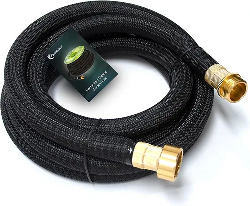 Vista 8 de persevere Extensión de manguera de jardín de 0.8 pies, adaptador de manguera de agua flexible, manguera de conector corto con tubo espiral integrado