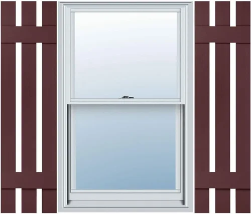 Vista 5 de Mid America Board and Batten - Persiana estándar de vinilo con 3 tablas espaciadas de 12 pulgadas (1 par) - 12 x 55 002 negro
