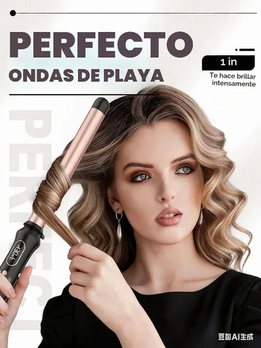Vista 2 de Rizador de 1 pulgada, rizador profesional para cabello largo, sin abrazadera para un peinado rápido.
