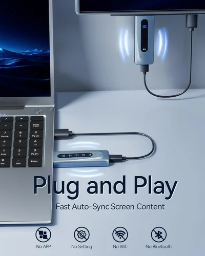Vista 8 de 2025 Transmisor y Receptor HDMI Inalámbrico Actualizado 328FT/100M, Kit de Extensor HDMI Inalámbrico 5G+2.4G Portátil de Conectar y Usar