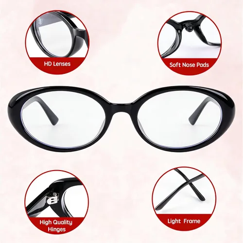 Vista 6 de Gafas de bloqueo de luz azul para mujeres y hombres, Negro/Ovalado