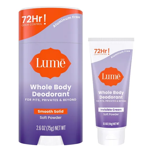 Vista 12 de Lume Desodorante para todo el cuerpo - Crema invisible en tubo mini + paquete de barra sólida - Control de olor durante 72 horas - Sin aluminio