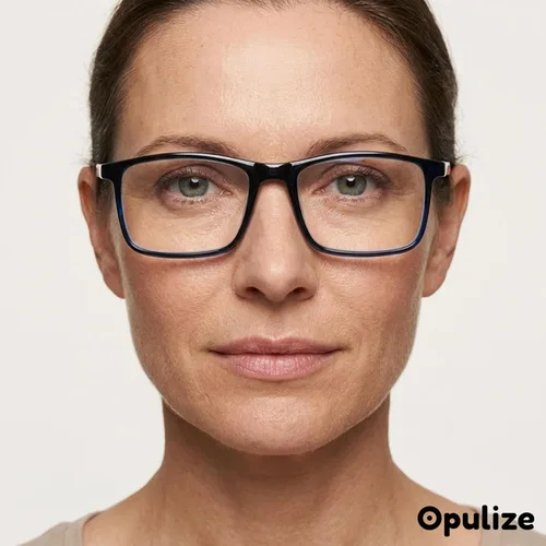 Vista 5 de OPULIZE INK - Gafas de lectura – Paquete económico de 2 – Marco rectangular grande – Bisagras de resorte – Resistente a los arañazos – Brazo negro