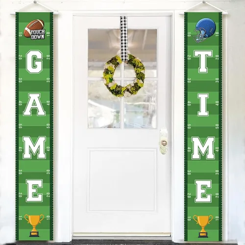 Vista 9 de KatchOn, XtraLarge - Cartel de fútbol para porche, 72 x 12 pulgadas, decoración de fiesta de fútbol, pancarta de bienvenida de fútbol de touchdown