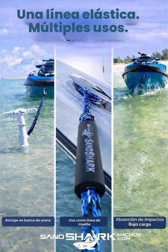 Vista 7 de SandShark Línea de muelle elástico de anclaje de alta calidad. Accesorios de barco Línea de anclaje que absorbe los golpes en anclajes y muelles