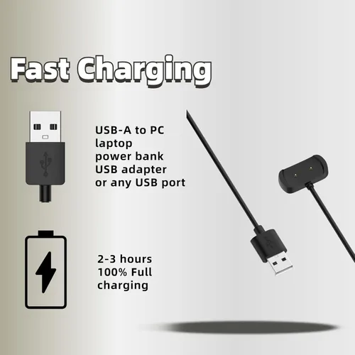 Vista 5 de Cargador para Amazfit GTS 2/GTS 2e/GTS de 2 minutos, compatible con Amazfit GTS 4 Mini, cable de carga magnético USB A de 3.3 pies/3.3 ft