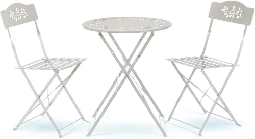 Vista 14 de Alpine, juego de mesa y sillas de metal, con 2 sillas, Azul