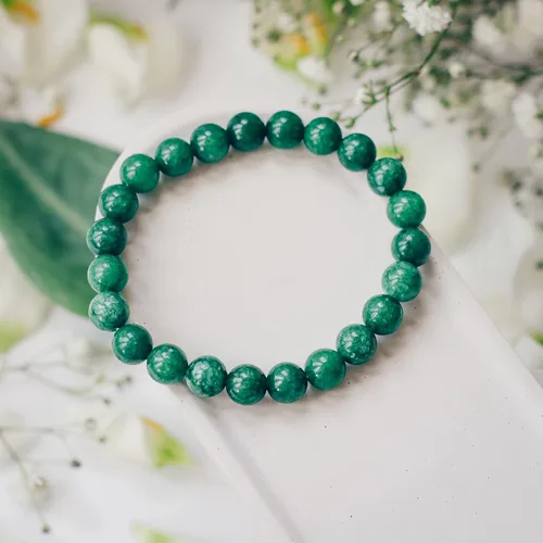 Vista 140 de Crystal Vibe Pulseras de cuentas de 0.315 in para mujeres y hombres, pulseras de cristal con piedras preciosas naturales, tamaño elástico ajustable