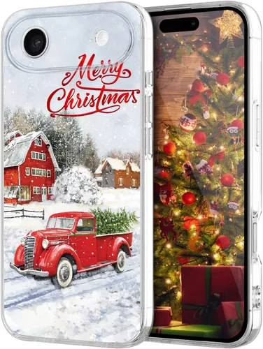 Vista 21 de Newseego Funda de Navidad para iPhone 13, Serie Linda a Prueba de Golpes Anti-Amarillo PC Duro + Parachoques TPU Cubierta Protectora para Mujeres