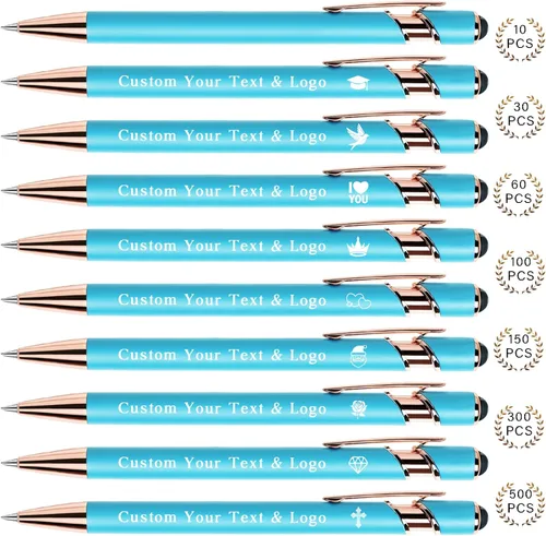 Vista 12 de Bolígrafos personalizados a granel, bolígrafos personalizados con nombre/logotipo en ambos lados, regalo de tinta negra, bolígrafo grabado con lápiz
