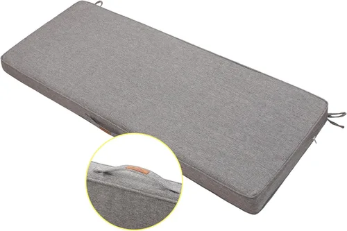 Vista 24 de FUNHOME Cojín de Banco para Exteriores 42 x 18 x 3 Pulgadas, Cojín de Sofá Portátil Resistente al Agua, Cojín de Columpio de Porche con Asa y Lazos