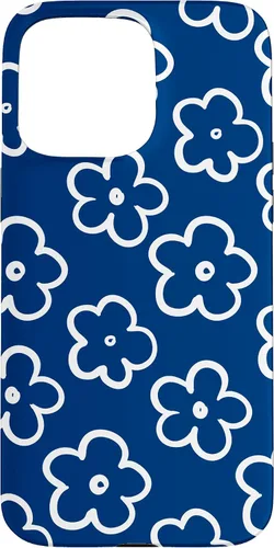 Vista 31 de Lindo patrón de flores silvestres azul marino y blanco floral caso para iPhone 17