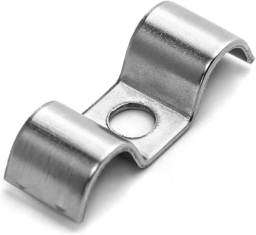 Vista 3 de QWORK Abrazadera de doble línea de acero inoxidable, paquete de 12 clips de líneas de combustible de 3/8 pulgadas con tornillos de montaje